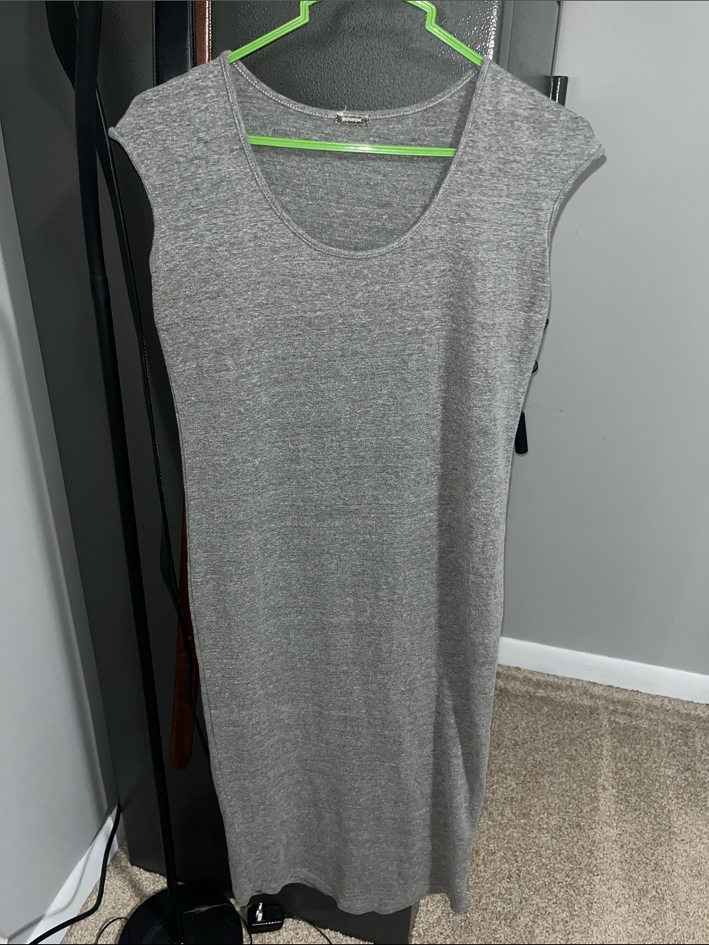 Monrow Heather Gray Scoop Neck Dress